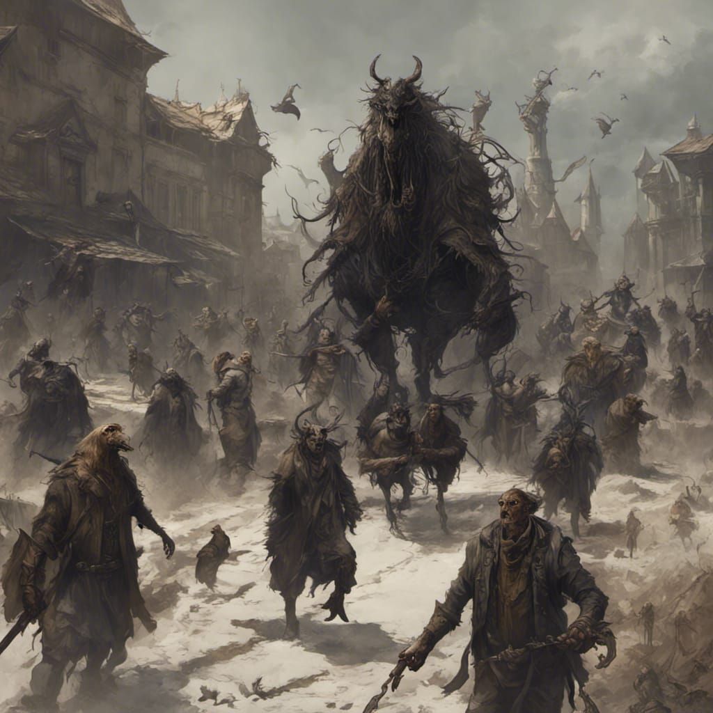 Dark Fantasy Walking Plague Masterpiece