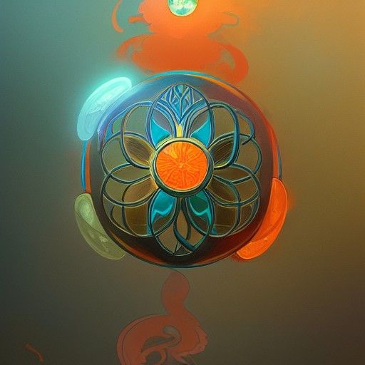 Ornate Seed of Life Mandala in Art Nouveau Style