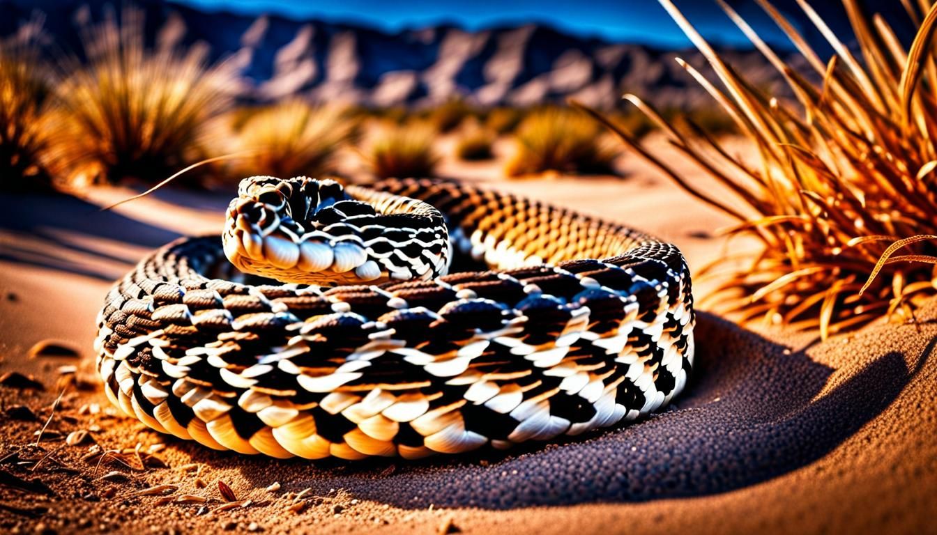 Hyperrealistic Sidewinder Rattlesnake in Desert Landscape