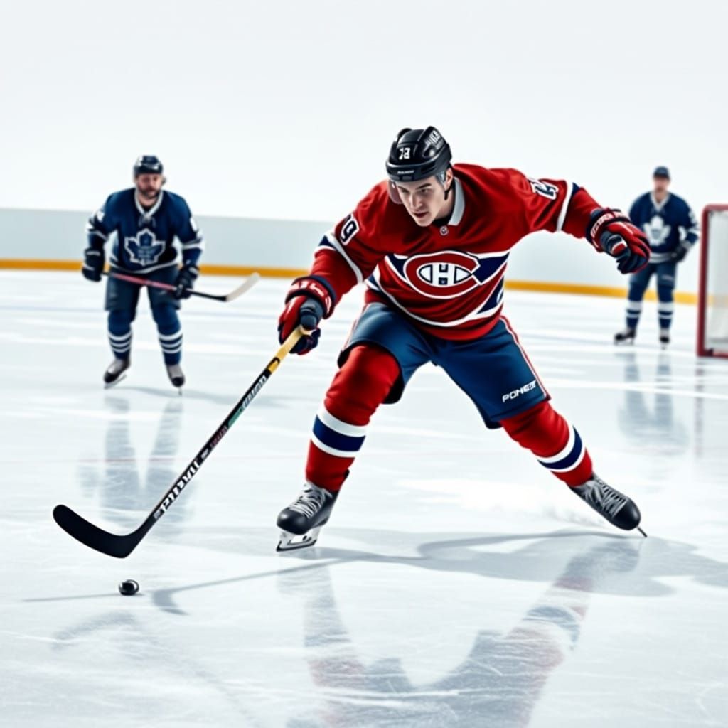Hockey Player in Action - Canadiens de Montréal