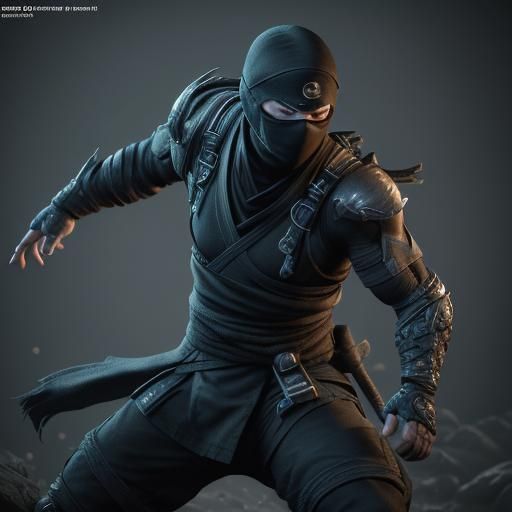 3D Ninja Render with Dynamic Lighting