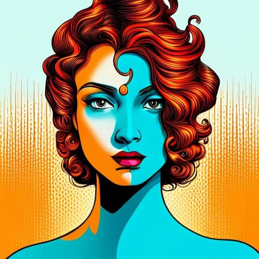 Pop Art: Water Flowing from Girl's Head