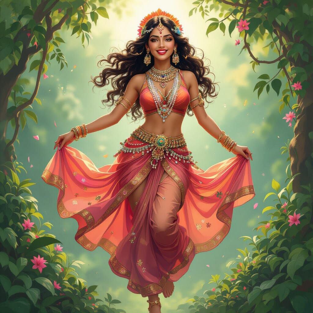 Goddess Descends to Earth in Divine Realism Style