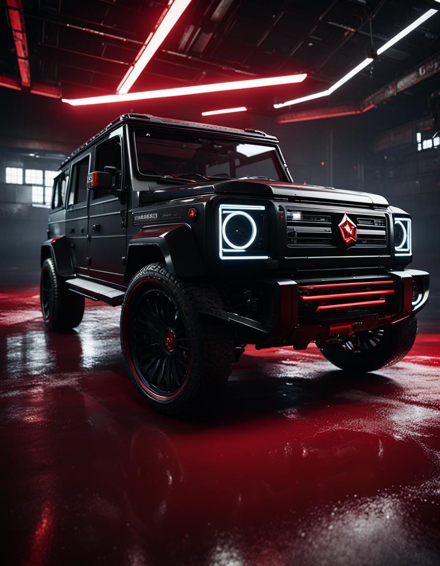 Umbrella Corporation Car in 3D Game Cinematic Style