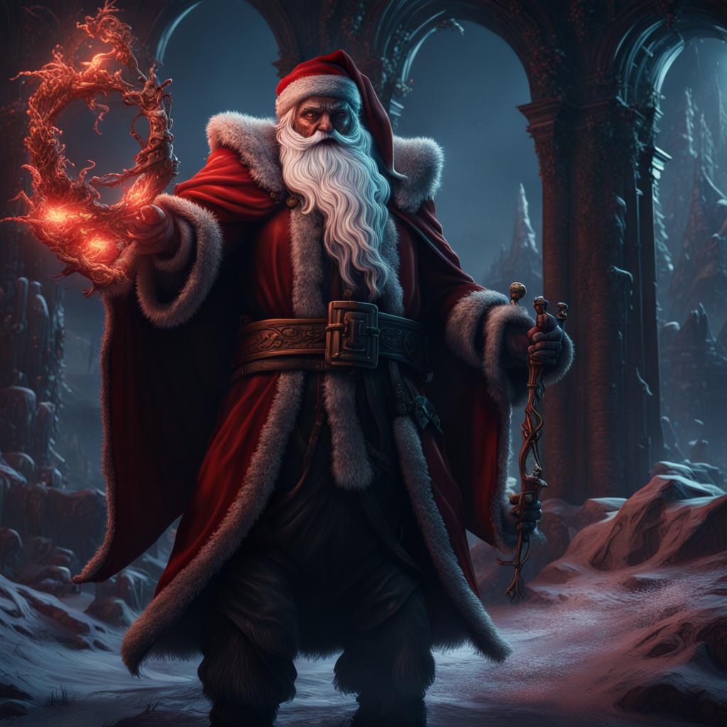 Dark Santa Claus Fantasy Concept Art