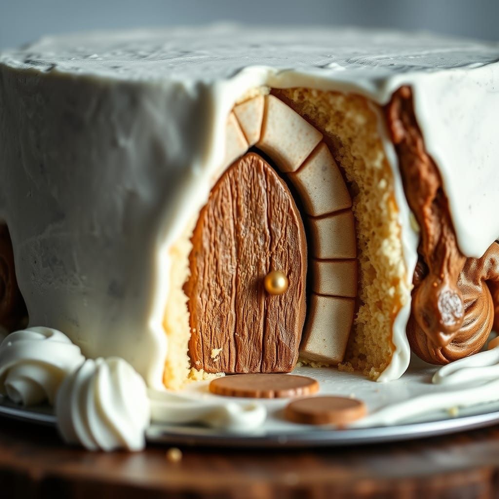 Hidden Stone Door Inside a Cake