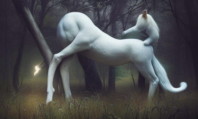 Woman Raised by Animals in Magical Realism Style