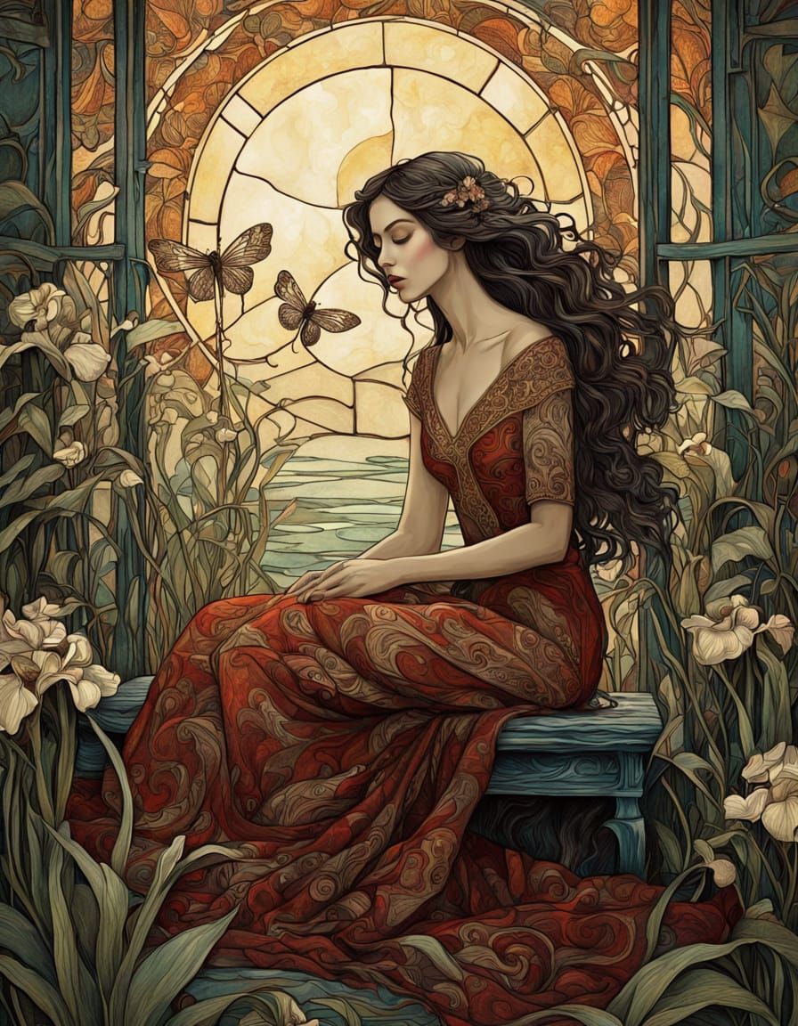 Art Nouveau Potrait painting