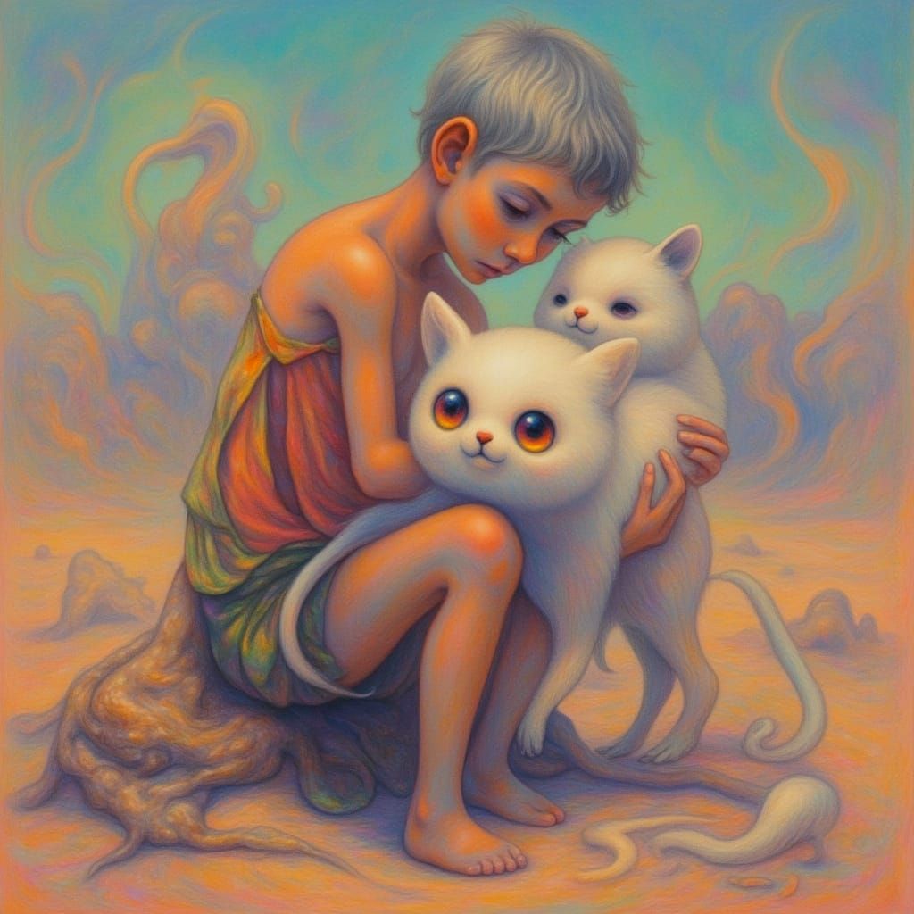 Tender Alien Encounter: Person Holding Newborn Creature