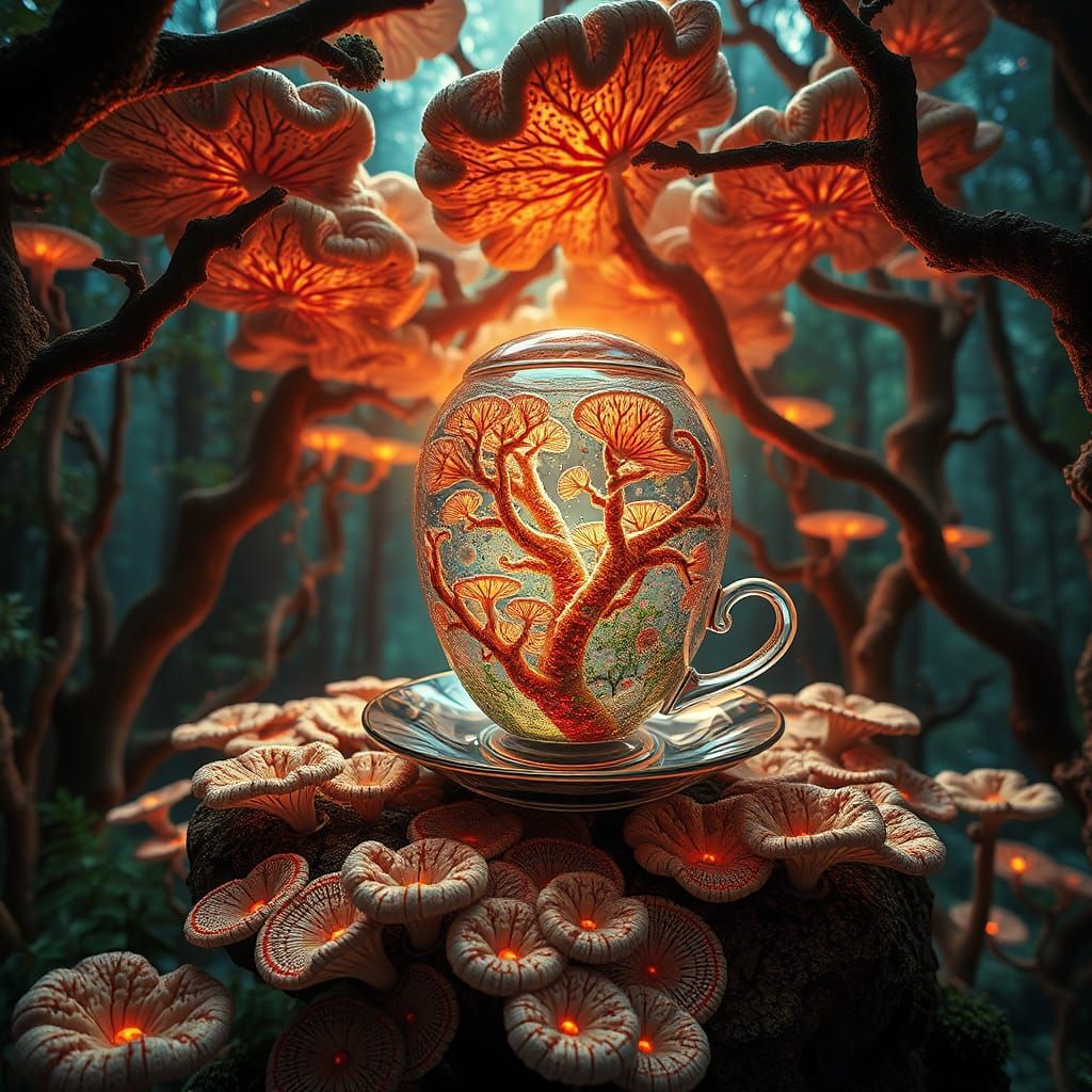 Stargazing Platform in Teacups with Mycelium Network
