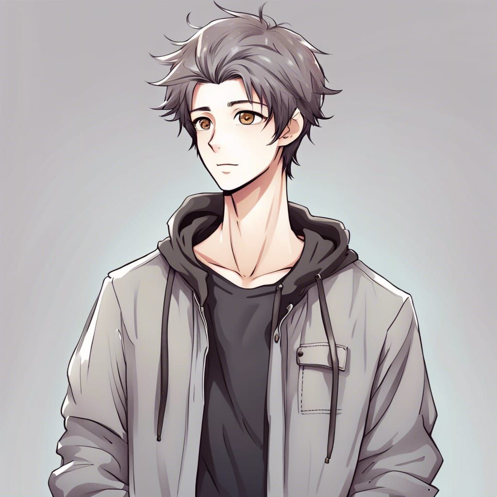 Cute Male Manga Boy Character Illustration