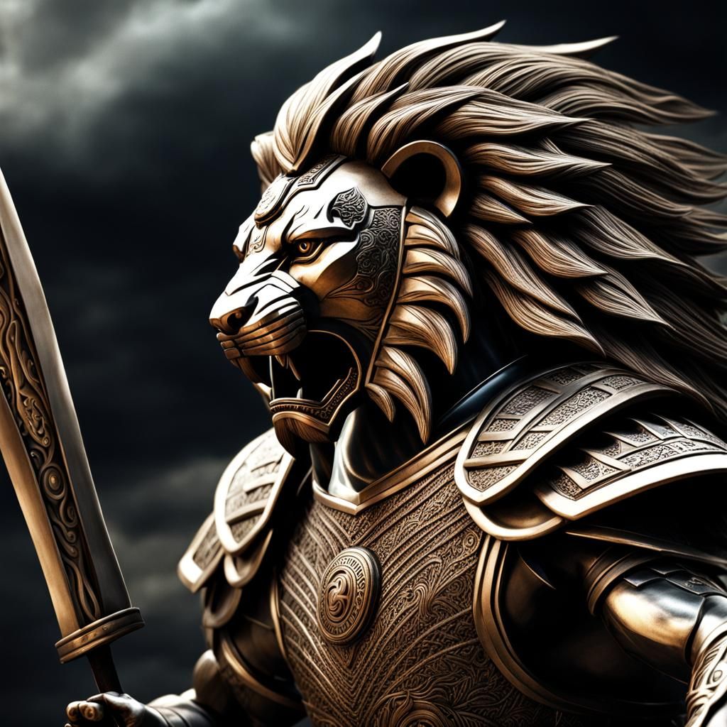 Fully armored Kushite Warrior