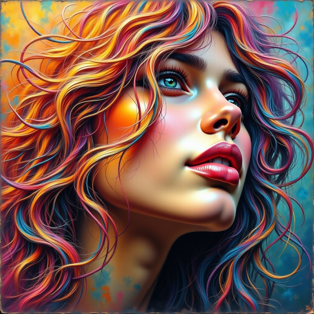 Ethereal Western Goddess in Vibrant Dreamlike Atmosphere