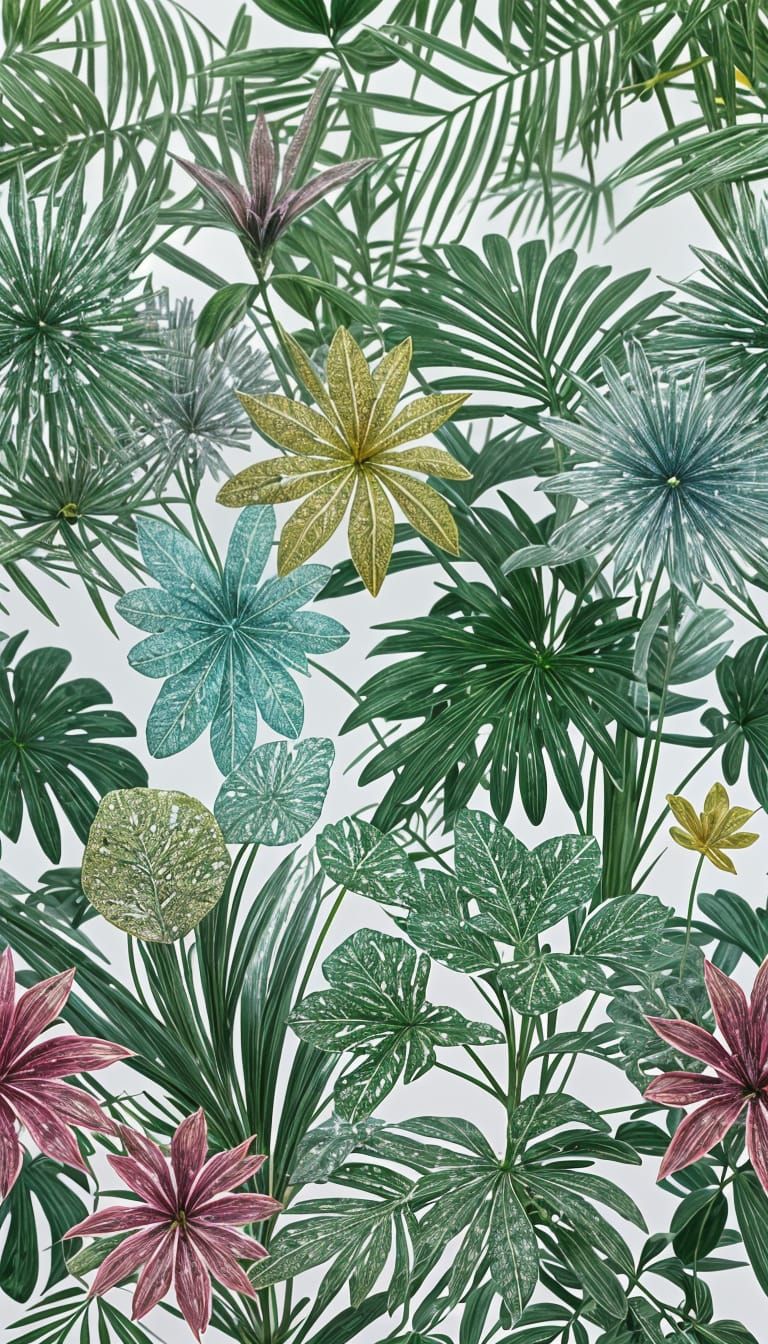 Bioluminescent Flora in Glassy 3D Render