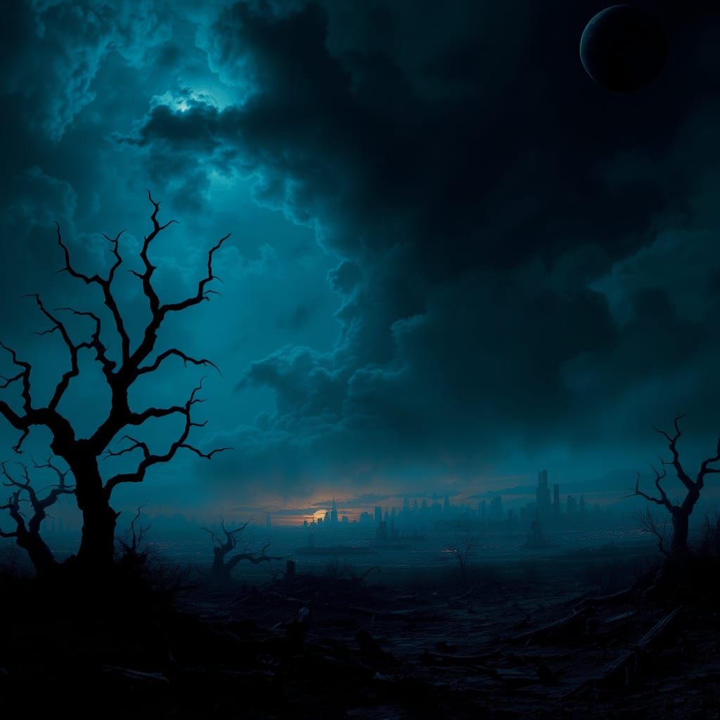 Apocalyptic Death Cloud Under Black Moon