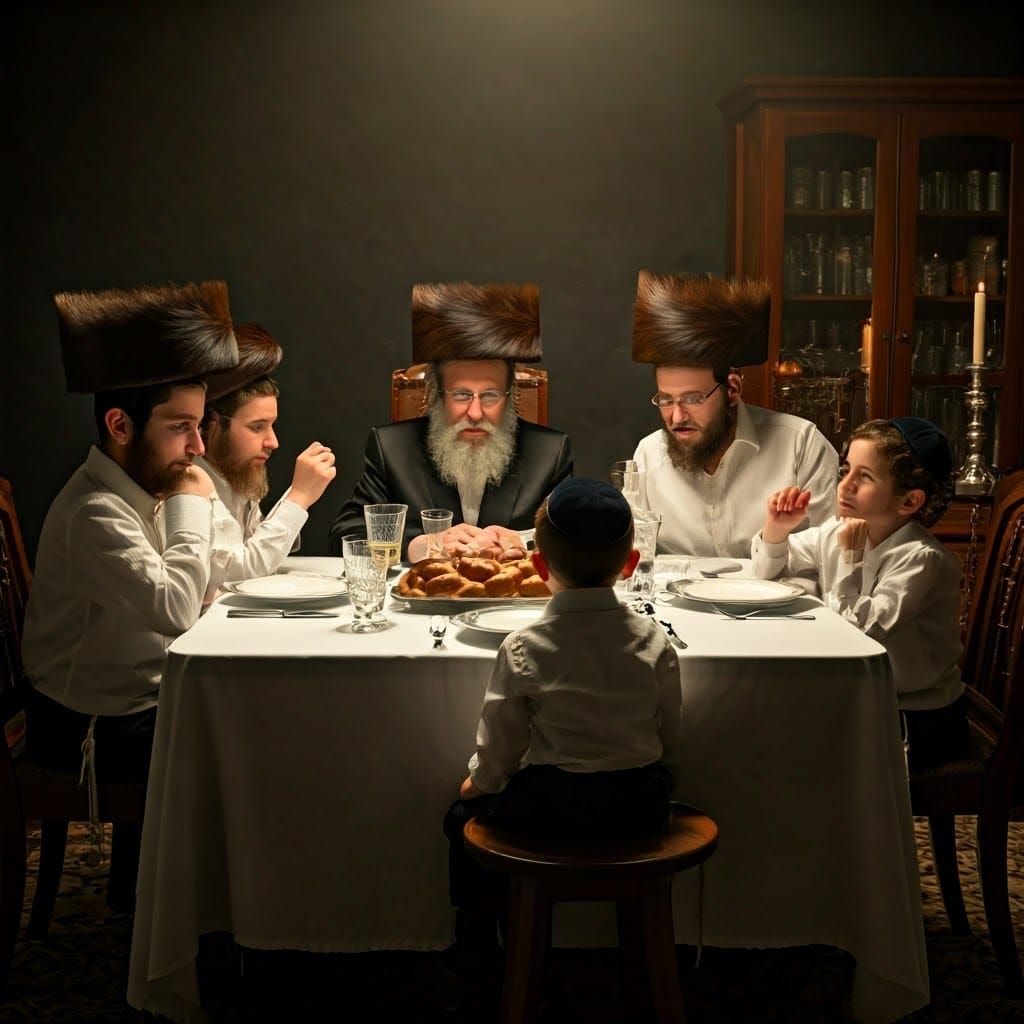 Traditional Ultra-Orthodox Hasidic Family Celebrates Shabbat