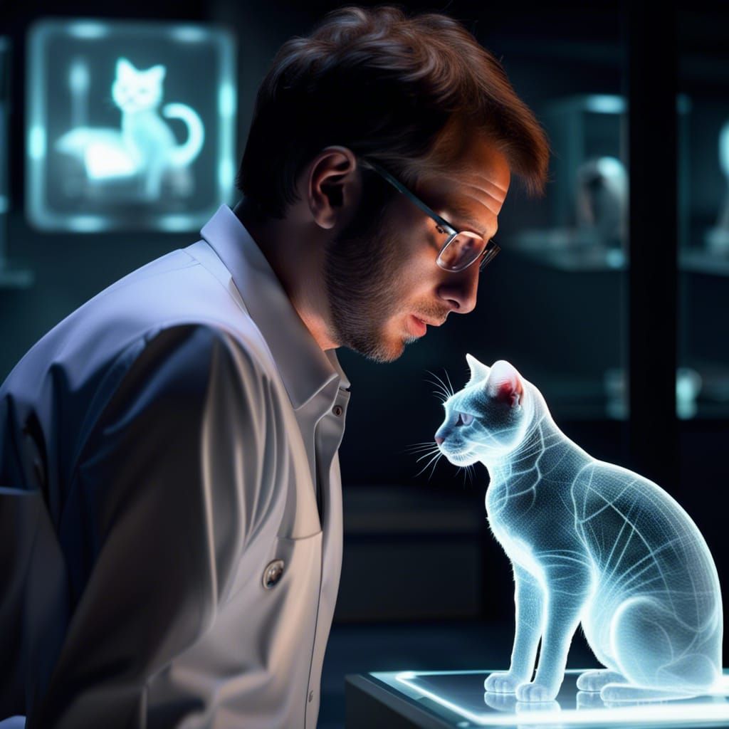 Photorealistic 3D Cat Hologram in Lab