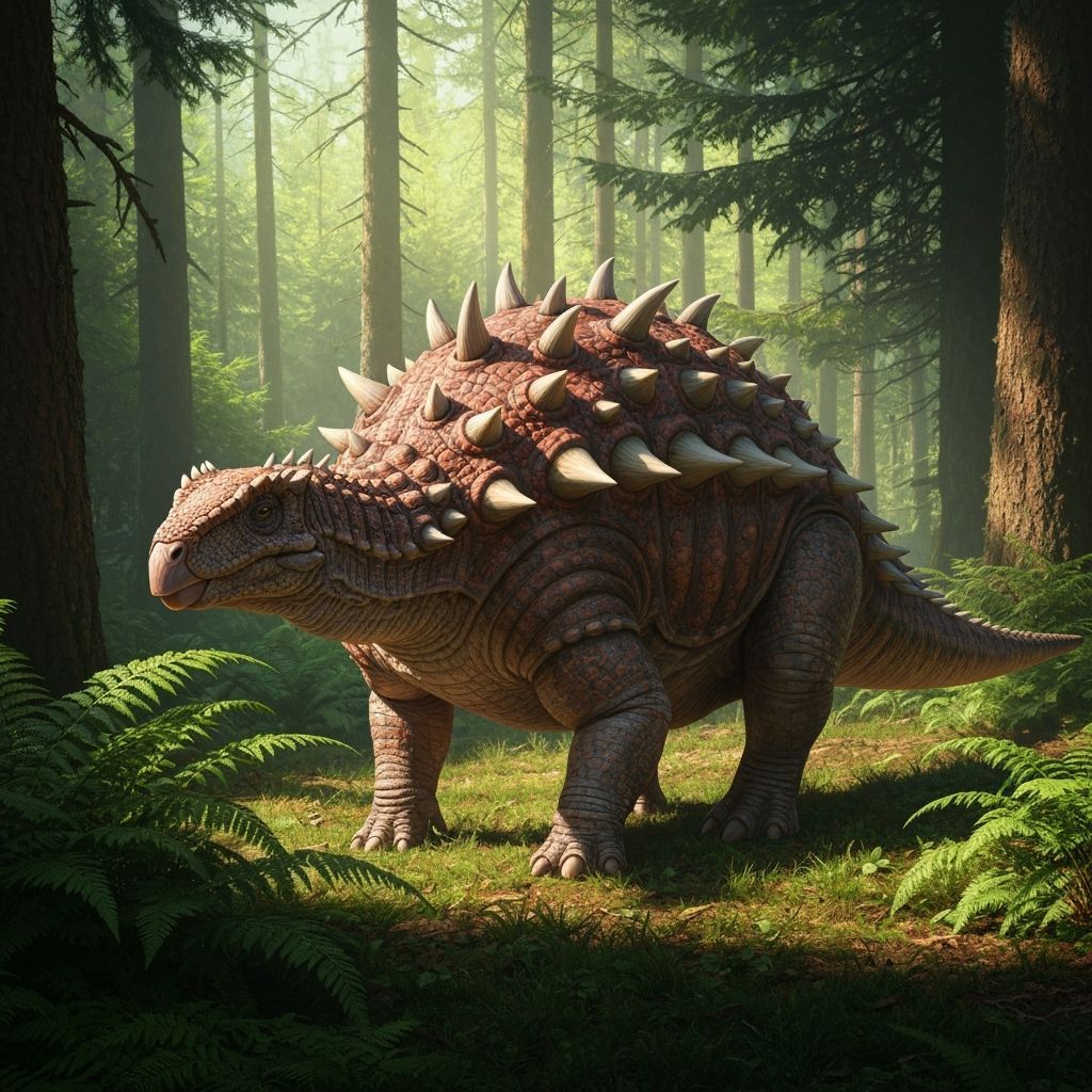 Borealopelta Dinosaur in Lush Cretaceous Forest