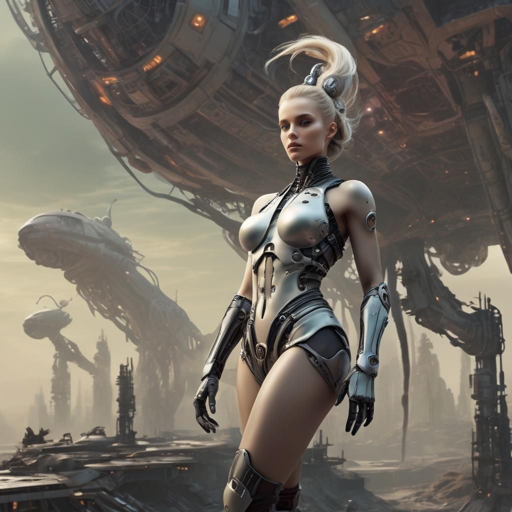 Cybernetic Goddess of a Futuristic Planet