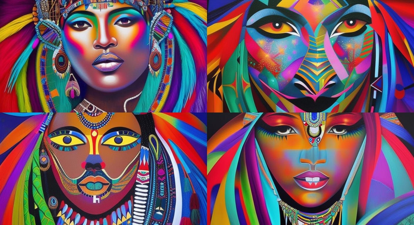 Amerindian Shaman with Dreamcatcher in Graffiti Art Style