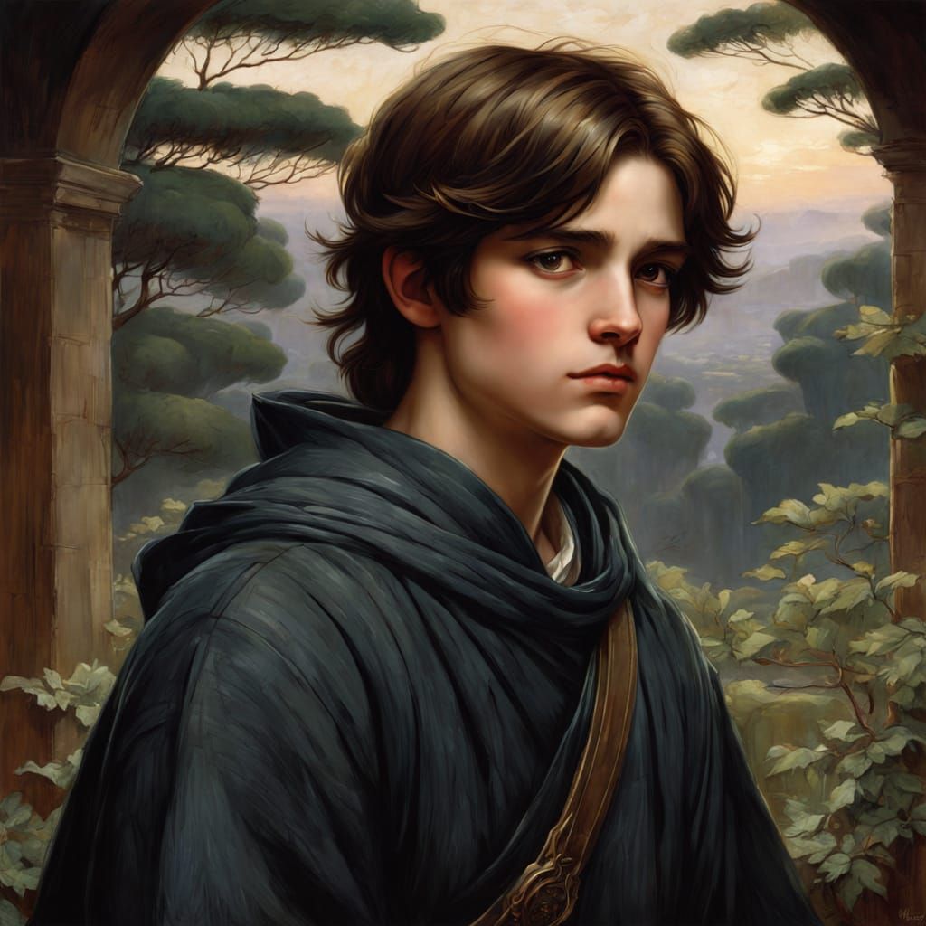 Boy in Ethereal Chiaroscuro Light