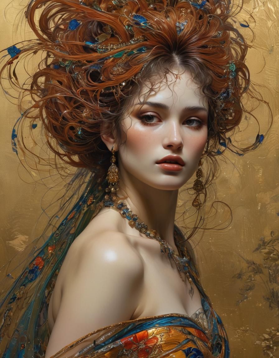 Boris Vallejo Inspired Painting of a Young Woman