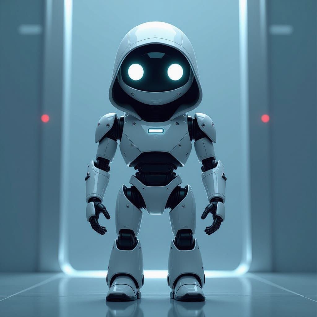 Sleek Minimalist Robot with Glowing Eyes