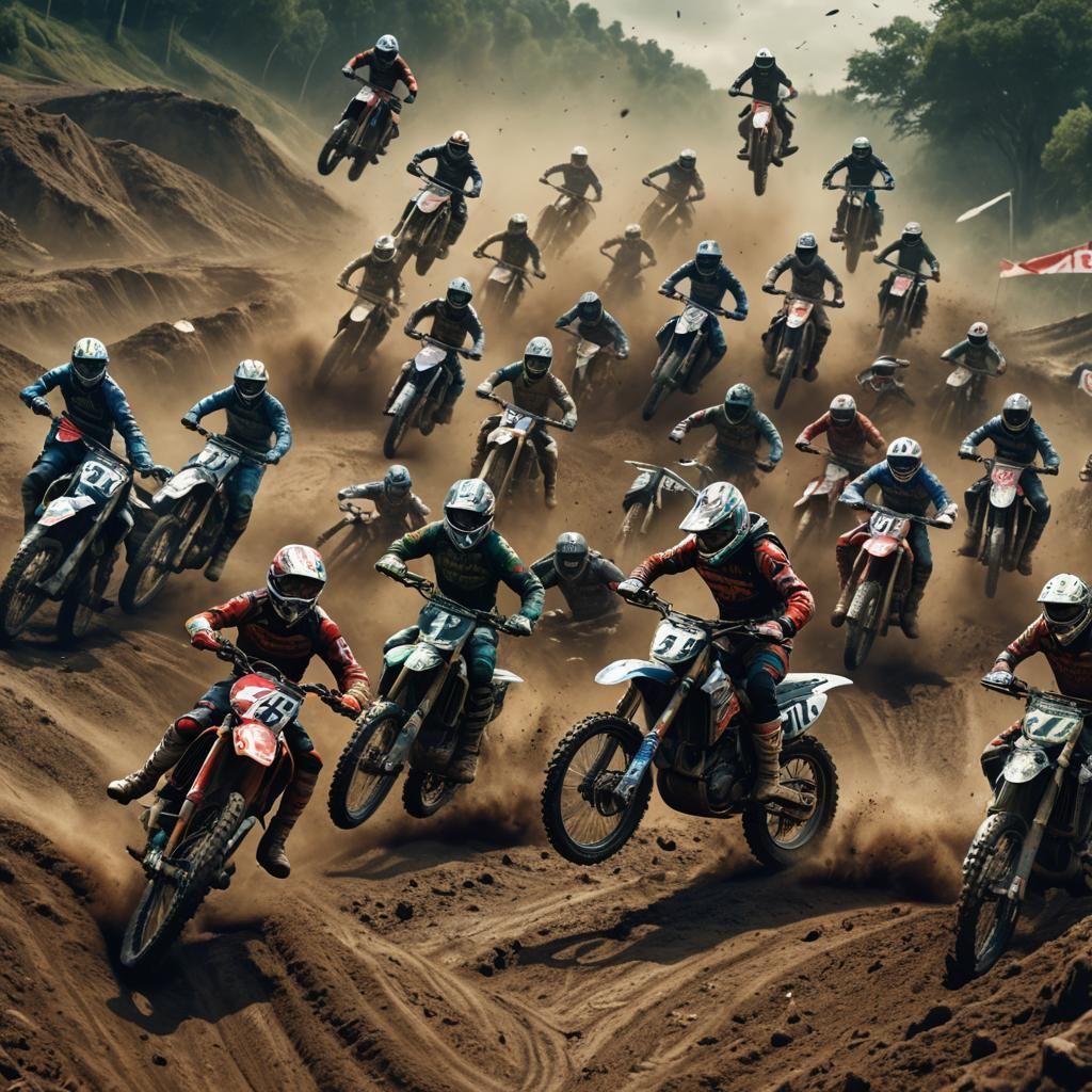 Epic Motocross Race in Digital Matte Painting