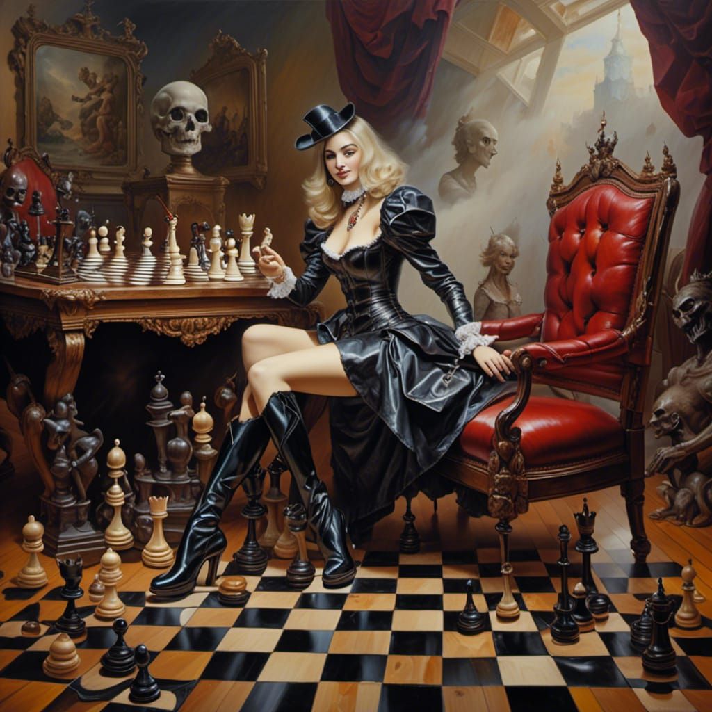 Royal Queen with Whip in Surrealist Style