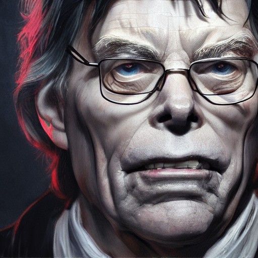 Stephen King Portrait in Hyperdetailed Digital Art