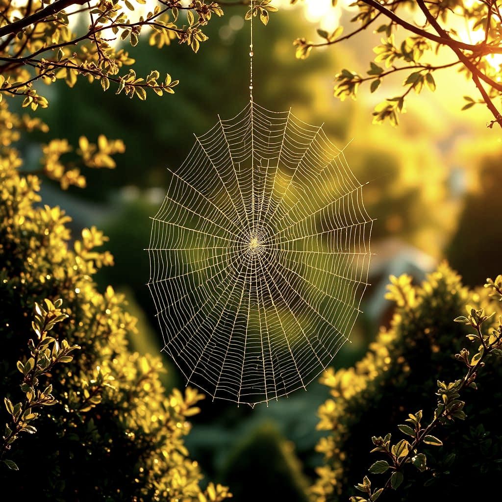 Golden Light on a Web of Wonder