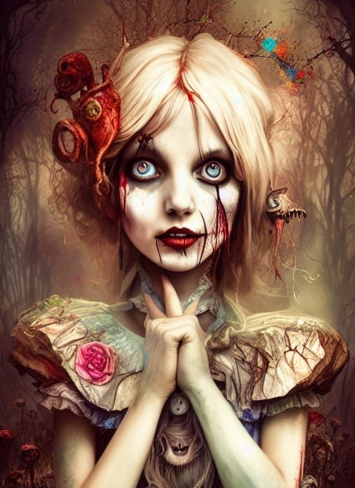 Alice in Wonderland: Photorealistic Horror Concept Art
