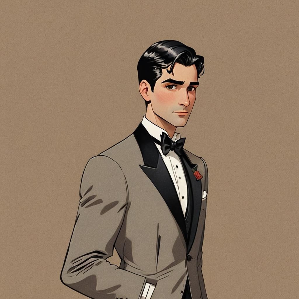 Handsome Man in Art Deco Disney•Pixar Style