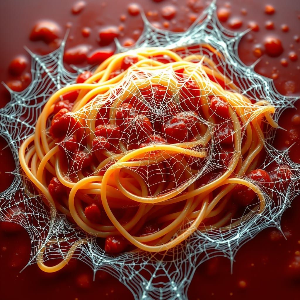 Spiderweb Spaghetti in Amatriciana Sauce