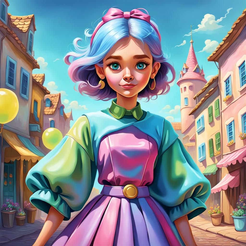 Pastel Fantasy Woman in Pixar Style