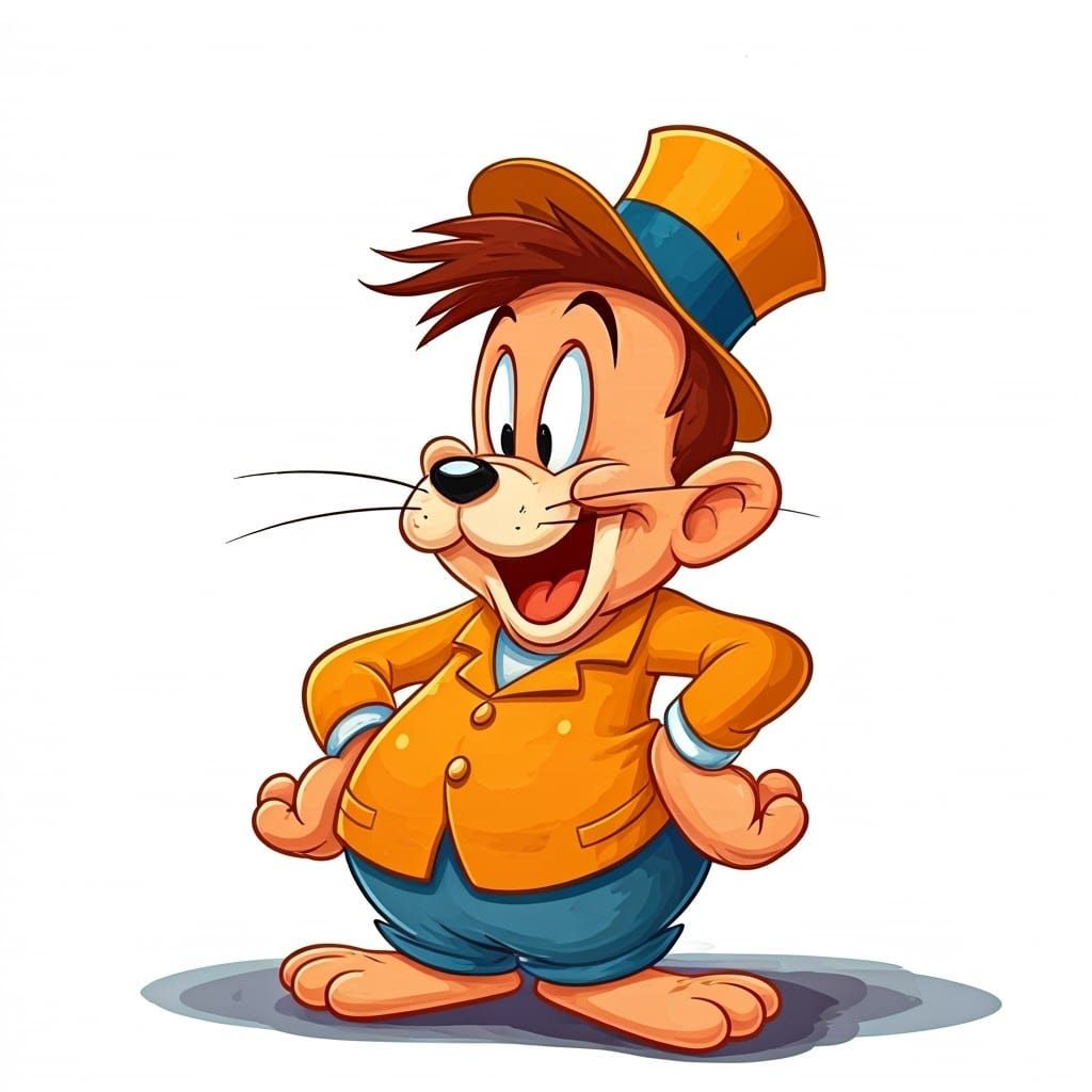 Comical Whimsical Cartoon Illustration with Bold Lines