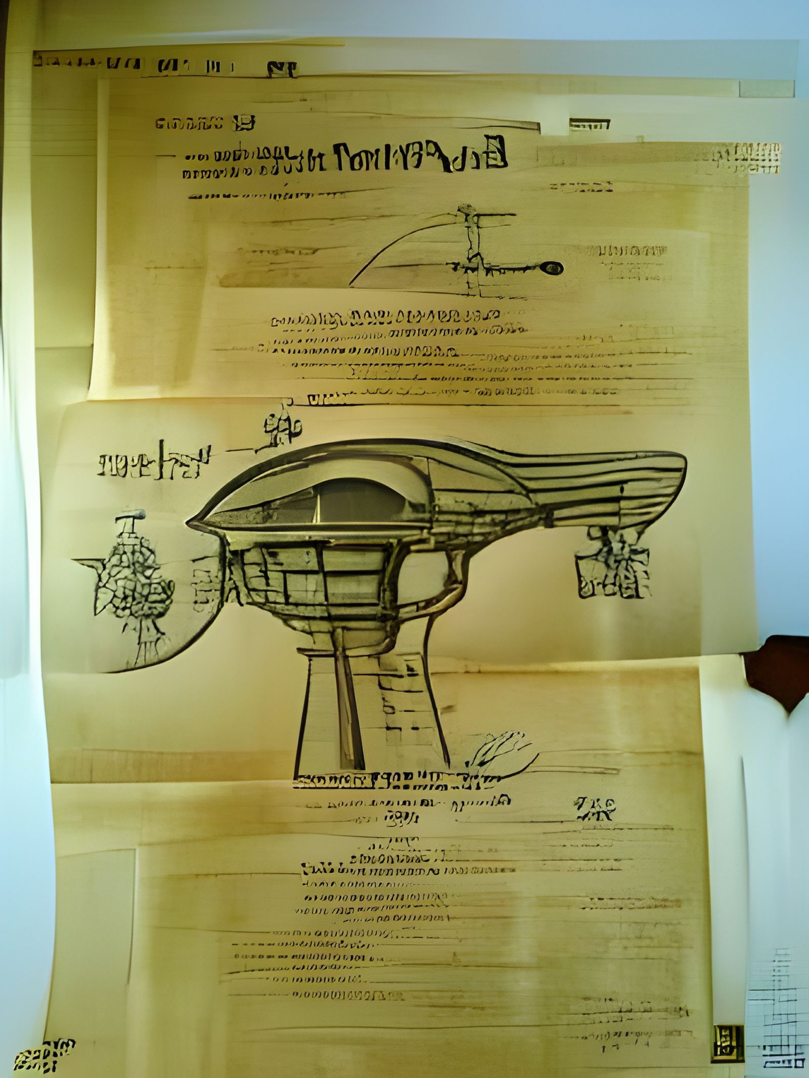 Retro Ray Gun Patent Drawing in Ink
