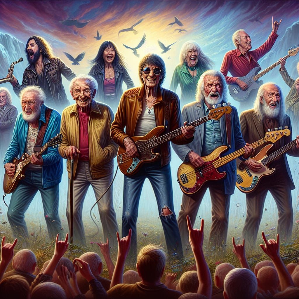 ROCK SUPERGROUP. The Pensioner Years. Growing Older. Elderly Rock Stars.