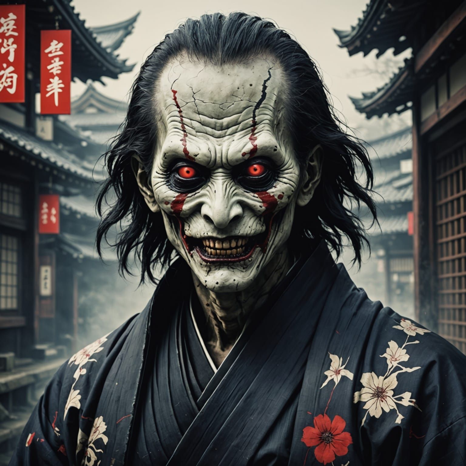 Surreal Japanese Ghoul Emerges from Dark Alley