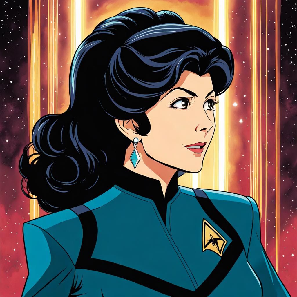 Deanna Troi in Anime Key Visual Style