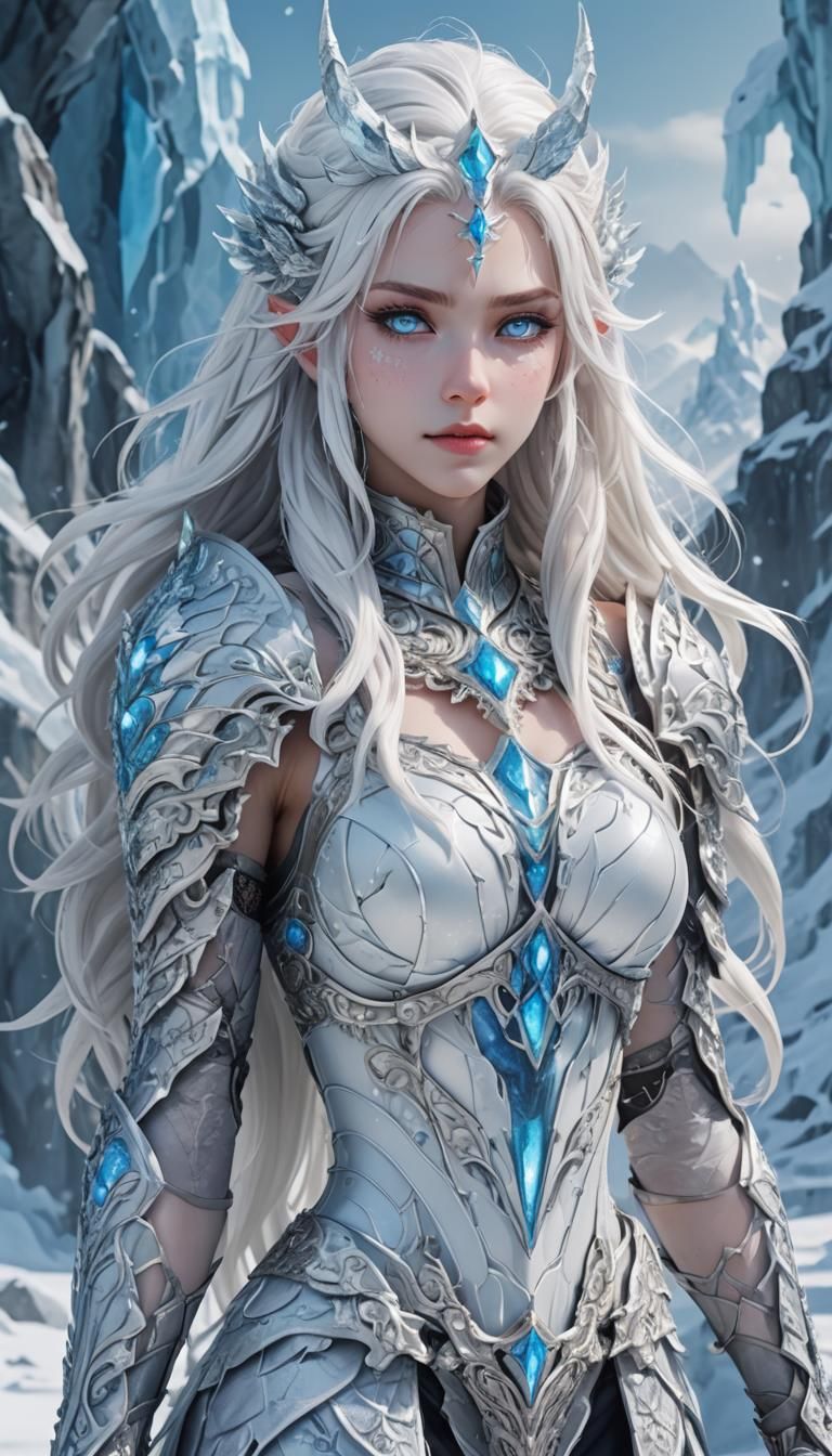 Ice Demon Queen in Anime Style