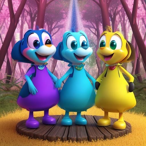 Water Droplet Popstars in Disney Pixar Style