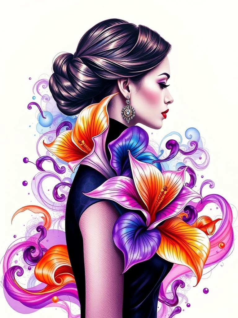 Captivating 3D Abstract Calla Lilies in Alcohol Ink