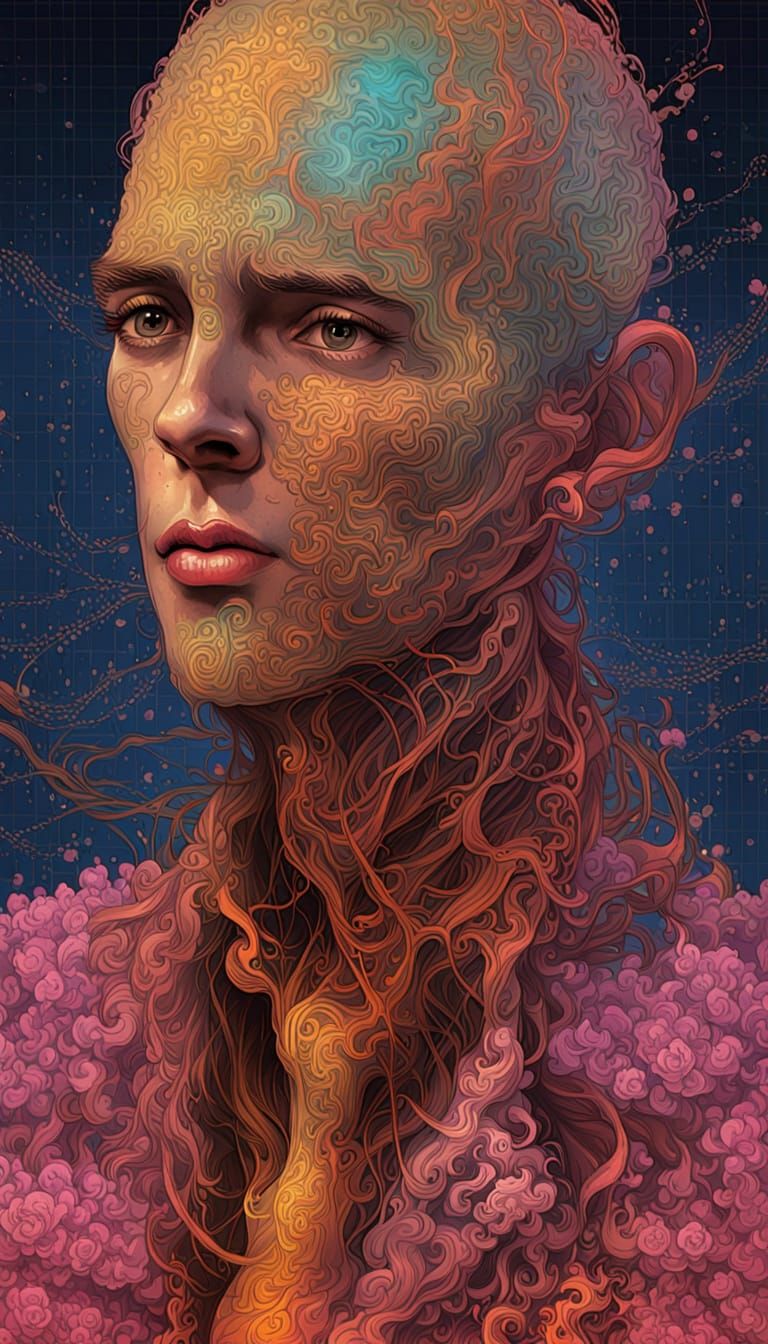 AI Self-Portrait: Intricate Digital Art with Volumetric Ligh...