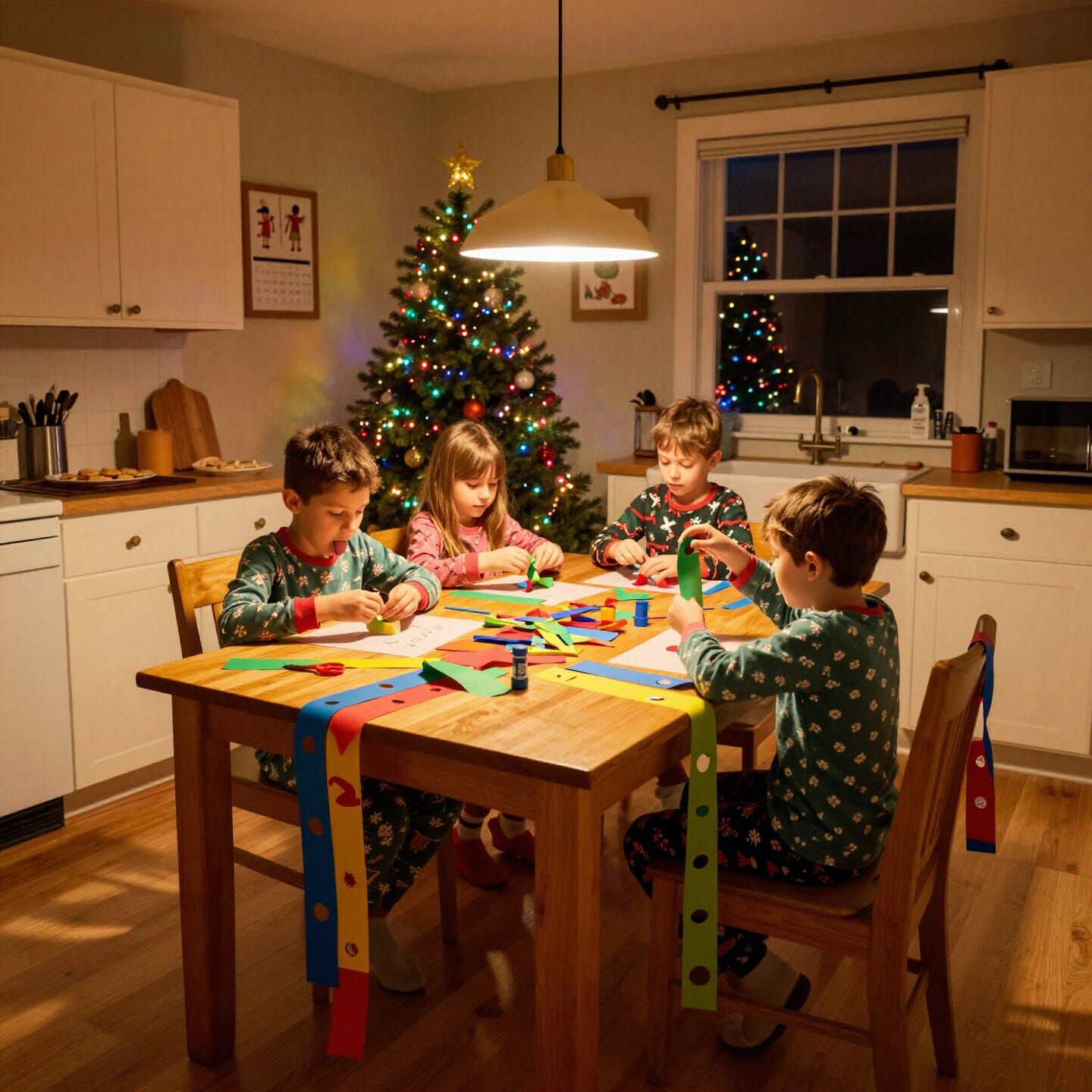Christmas Eve Crafting: Children Make Paper Chains