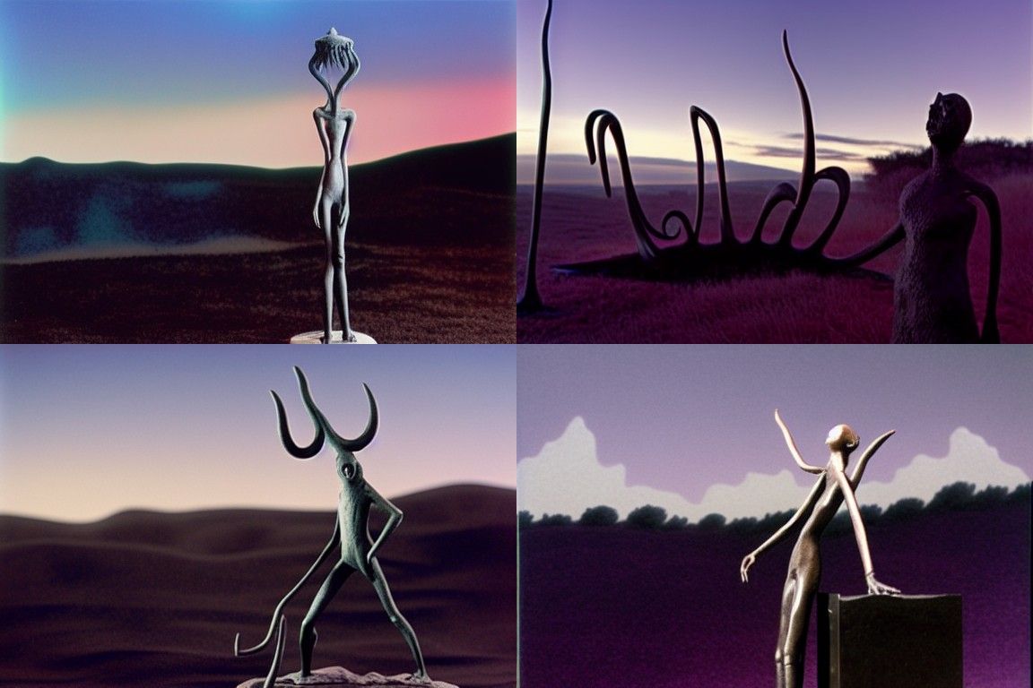 Bronze Nyarlathotep Sculpture in Gorey Style