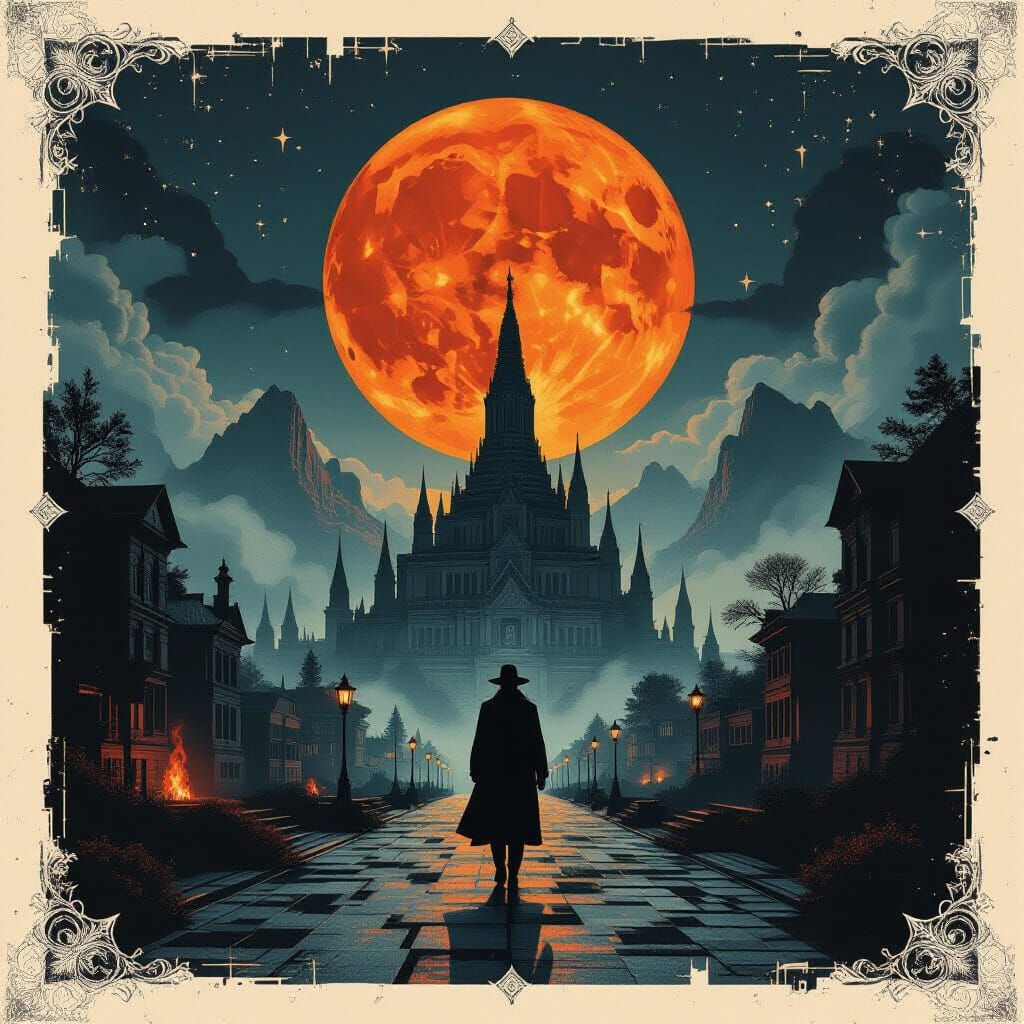 Monochromatic Neo-Primitivism Design with Fiery Elements