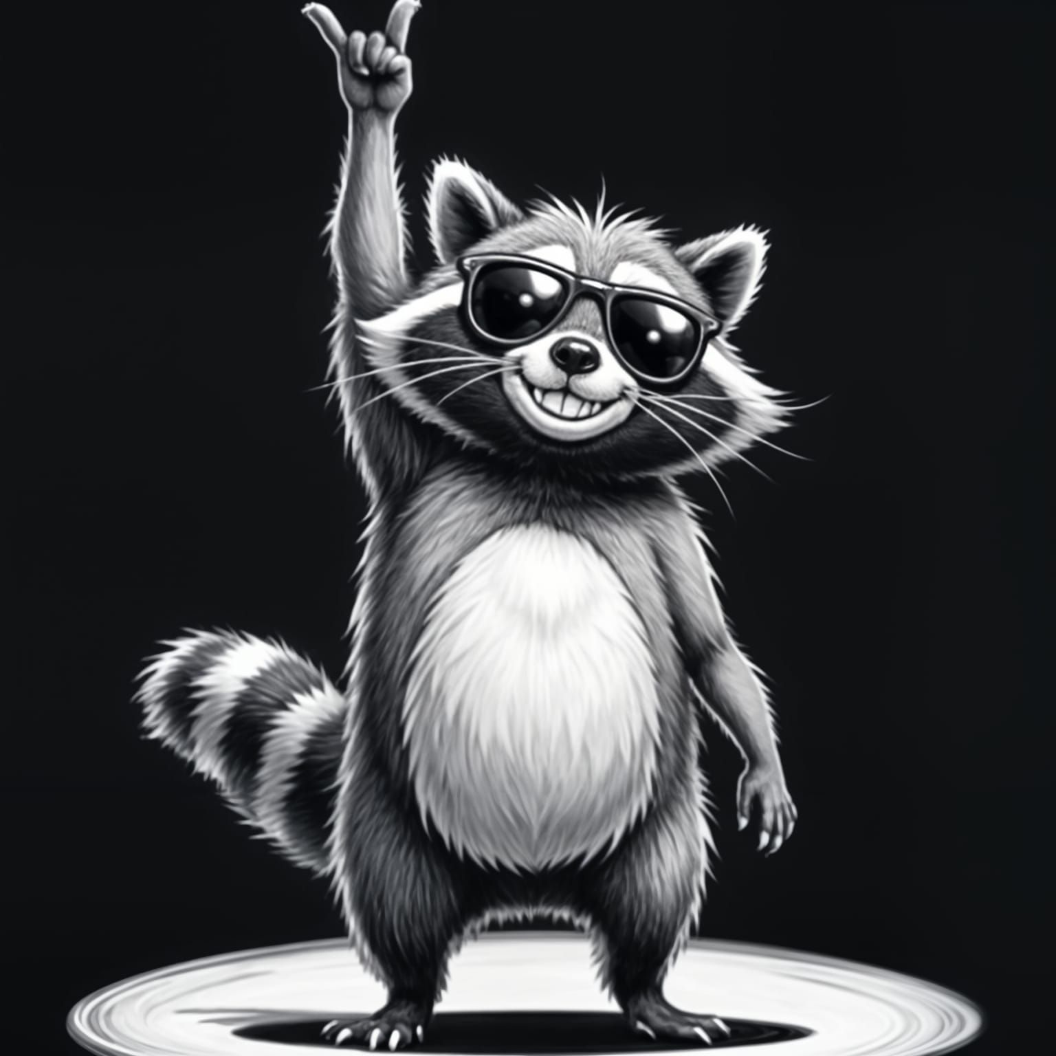 Raccoon Rockstar in Cool Sunglasses