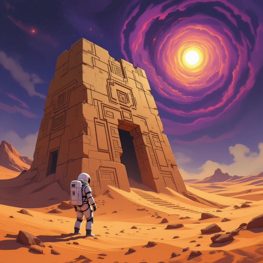 Astronaut Discovers Ancient Alien Ruin on Desert Planet