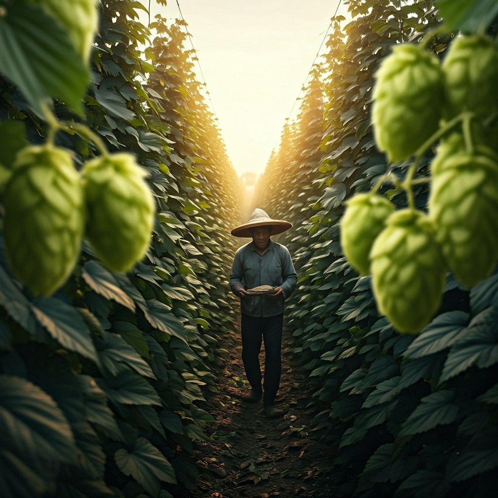 Ancient Korean Hop Fields Awaken in Golden Sunlight
